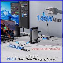 11-in-1 USB C Docking Station with 125W PD3.1 Pass-Through for Mac M1-M4 & Win 11-in-1 USB C Docking Station with 125W PD3.1 Pass-Through for Mac M1-M4 & Win