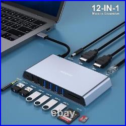 12-in-1 USB 3.0 Docking Station With Dual HDMI Display 6 x USB Ports