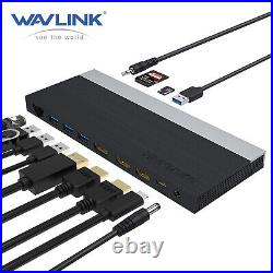 13in1 Laptop Docking Station USB C Hub Triple Display Type-C Adapter for Dell/HP