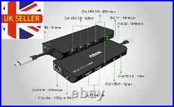 14-In-1 USB C Laptop Docking Station, 4K HDMI Dual/Triple Monitor USB-C Dock Hub
