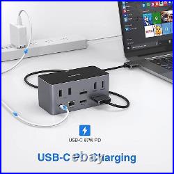 18 in 1 USB C Docking Station HDMI Multiport Dual Monitor 4K Display DP wt ASSD