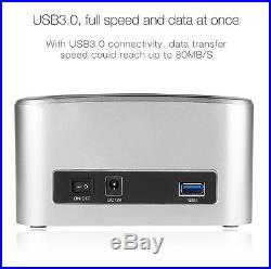 2.5/3.5 SATA USB3.0 HDD Hard Drive External Dual Bay Clone Docking Station