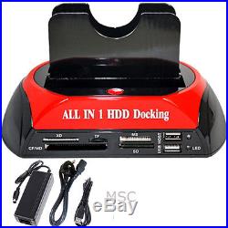 2.5/3.5 Twin IDE SATA HDD Hard Drive Card Reader USB Dock Docking Hub Station