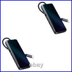 2 pcs USB 3.0 12-in-1 Docking Station for Trip Home Study Office