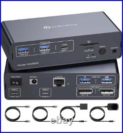 4K 120Hz USB-C Docking Station with KVM Switch Dual Monitor 2 Computers Display