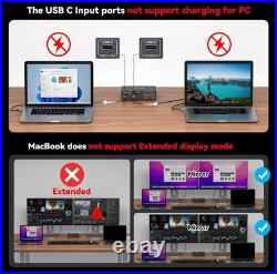 4K 120Hz USB-C Docking Station with KVM Switch Dual Monitor 2 Computers Display