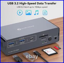 4K 120Hz USB-C Docking Station with KVM Switch Dual Monitor 2 Computers Display