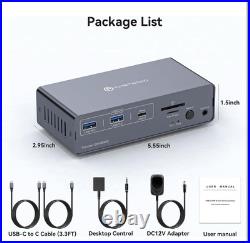 4K 120Hz USB-C Docking Station with KVM Switch Dual Monitor 2 Computers Display