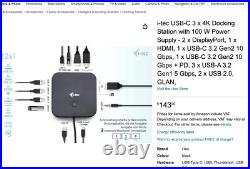 5x i-tec USB-C Dual Display Docking Station with 112W Power 5x i-tec USB-C Dual Display Docking Station with 112W Power