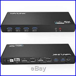 6 USB 3.0 C Type-A Dual 4K Laptop Docking Station 2 HDMI & 2 DP Gigabit Ethernet