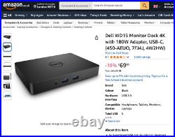 9x Dell WD15/K17A 4K USB-C DELL Docking Station USB 3.0 180W PSU HDMI 9x Dell WD15/K17A 4K USB-C DELL Docking Station USB 3.0 180W PSU HDMI