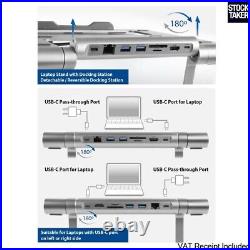 ACT Aluminium 15.6 Laptop Stand Docking Station USB-C Silver HDMI LAN VAT Incl