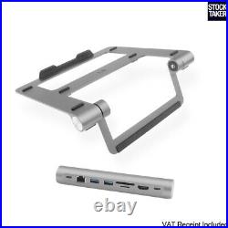 ACT Aluminium 15.6 Laptop Stand Docking Station USB-C Silver HDMI LAN VAT Incl