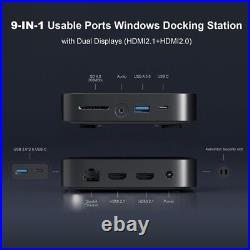 AITEK Docking Station Dual Monitor 9-in-1 Usable Ports for Windows