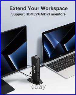 Acodot 13-in-1 USB 3.0/USB-C Docking Station Dual Display for Mac/Windows