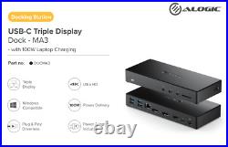 Alogic USB-C Triple Display Docking Station with 100W AC Adapter NEW MA3