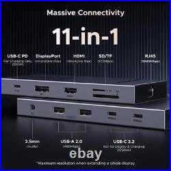 Aluminum 11-in-1 USB-C Docking Station Dual 4K Display & Fast Charging Options Aluminum 11-in-1 USB-C Docking Station Dual 4K Display & Fast Charging Options