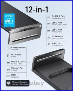 Anker 675 USB-C Docking Station 12-in-1 Monitor Stand with Wireless Charging