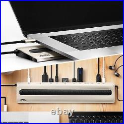 Aten USB-C Slim Multiport Dock UH3237 Universal Laptop Docking Station