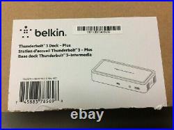 Belkin Thunderbolt 3 Dock Plus for Notebook 125 W USB Type C NEW IN OPEN BOX