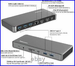 Brand New 13 Port USB C Dual Monitor Docking Station 4K with Thunderbolt 3
