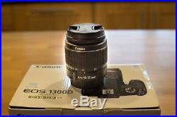 Canon EOS 1300D Digital SLR Camera 18-55mm III Lens HD 1080p/18MP/Wi-Fi/NFC/3