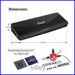 Club 3D 4K Dual Display Docking Station (HDMI, DisplayPort, DVI 3x USB 3.0)