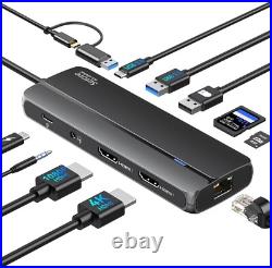 Compact USB 3.0 Docking Station with Dual HDMI and Fast Charging Mac & Windows Compact USB 3.0 Docking Station with Dual HDMI and Fast Charging Mac & Windows