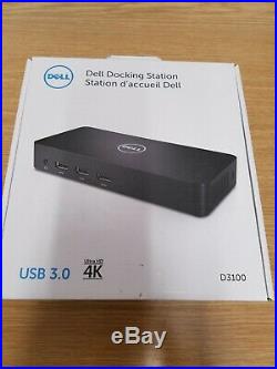 Dell USB 3.0 Ultra HD 4K Triple Monitor Display Dockingstation (D3100) R6WD9