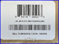 Dell WD19TB 180W Thunderbolt 3 USB-C DisplayPort Docking Station New Sealed