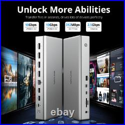 DisplayLink 10K USB C Docking Station 4x 4K Monitors 100W Charging 10Gbps USB