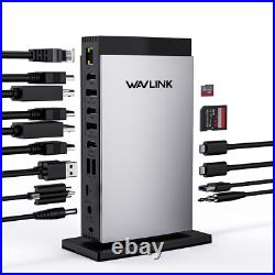 DisplayLink Docking Station USB C Dock 3 Monitors 3HDMI 2DP RJ45 Audio/Mic 15in1 DisplayLink Docking Station USB C Dock 3 Monitors 3HDMI 2DP RJ45 Audio/Mic 15in1