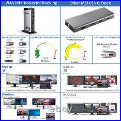 DisplayLink Docking Station USB C Dock 3 Monitors 3HDMI 2DP RJ45 Audio/Mic 15in1 DisplayLink Docking Station USB C Dock 3 Monitors 3HDMI 2DP RJ45 Audio/Mic 15in1