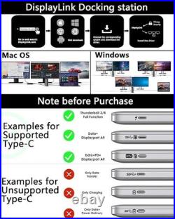 Displaylink Laptop Docking Station with 3 HDMI USB C Dock Triple 4K+Dual 2K Displaylink Laptop Docking Station with 3 HDMI USB C Dock Triple 4K+Dual 2K