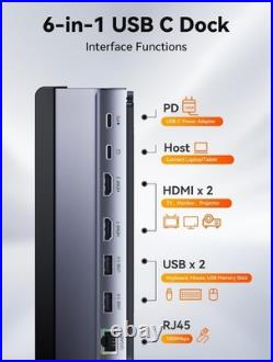 Docking Station Dual Monitor. 7 in 1 USB C Dock Stand with Dual HDMI