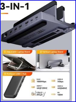 Docking Station Dual Monitor QUUGE 7 in 1 USB C Dock Stand with Dual HDMI4K120 Docking Station Dual Monitor QUUGE 7 in 1 USB C Dock Stand with Dual HDMI4K120