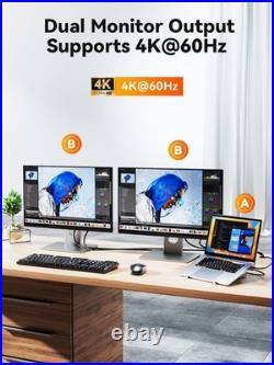 Docking Station Dual Monitor QUUGE 7 in 1 USB C Dock Stand with Dual HDMI4K120 Docking Station Dual Monitor QUUGE 7 in 1 USB C Dock Stand with Dual HDMI4K120