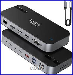Docking Station Dual Quad Monitor USB C Thunderbolt 3 10Gbps 100W DisplayPort VG