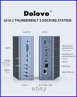 Dolovo Thunderbolt 3 Docking Station Dual 4K 16 in 1 Universal Laptop Dock Dolovo Thunderbolt 3 Docking Station Dual 4K 16 in 1 Universal Laptop Dock