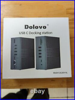 Dolovo USB C Universal Laptop Docking Station 5K Hdmi 16 In 1 DC009-AL Grey