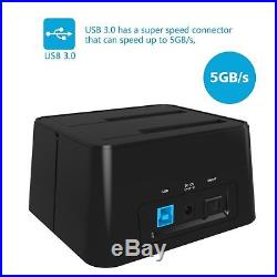 Dual Bay Duplicator USB3.0 SATA Hard Drive HDD Docking Station for 2.5/3.5 HDD
