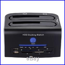 Dual Festplatten Docking Station USB 3.0 SATA HDD Dock 2.5''/3.5'' 2 Festplatten