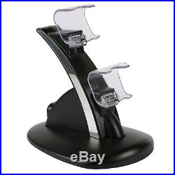 Dual LED Fast Charging Charger Station USB Dock Stand For Sony PS4 Controller US