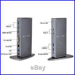 Genuine Wavlink USB 3.0 HDMI DVI RJ45 Port Replicator Universal Docking Station