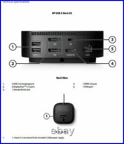 HP USB-C Dock G5 + 120W Adapter (New) Fast Dispatch