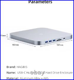 Hagibis USB-C Hub with Dual Hard Drive Enclosure, Type-C Docking Station for Mac