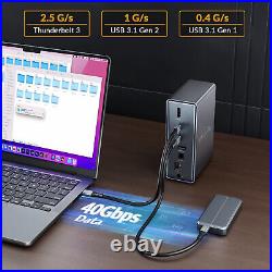 IDsonix 15in1 Thunderbolt 3 40Gbps Dock USB C to HDMI 4K@60Hz Fr Laptop Mac