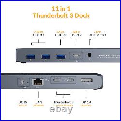 IDsonix 2 Bay Thunderbolt3 HUB M. 2 NVMe/NGFF USB-C Docking Station 8K@60Hz DP1.4