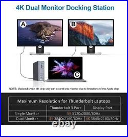 INTPW Thunderbolt 3 Docking Station Dual 4K 16 in 1 Universal Laptop Dock
