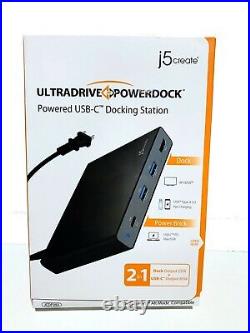 J5create ULTRADRIVE POWERDOCK USB Type-C Powered Docking Station NEW SEALED